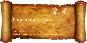 Mayersberg Atos névjegykártya
